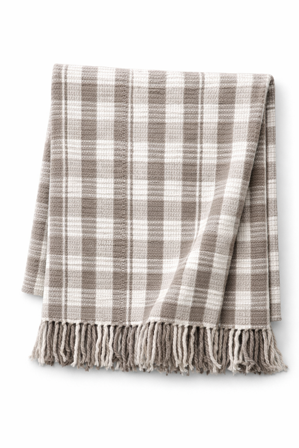 Vizon Ekose Desenli Püsküllü Battaniye