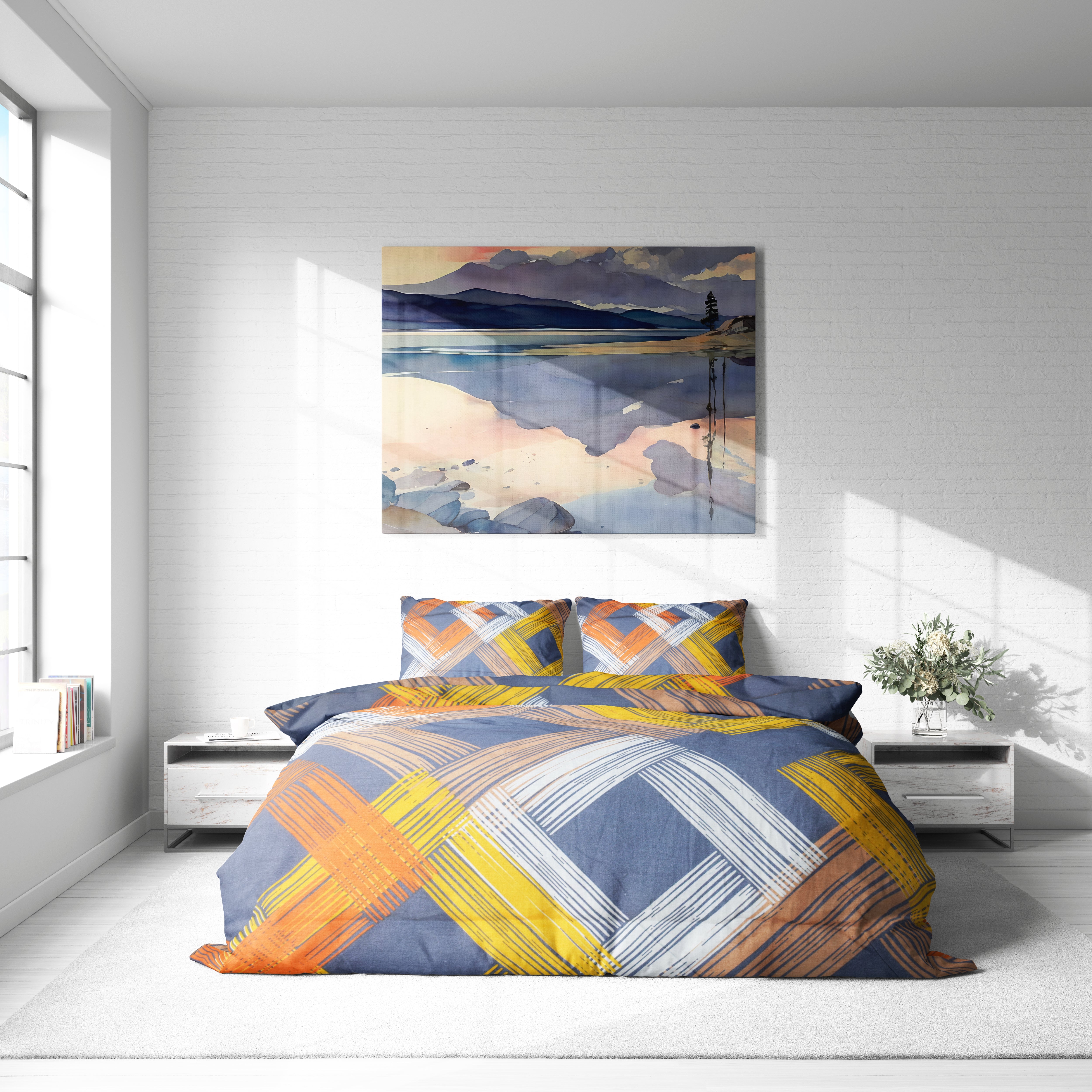 Modern Çapraz Çizgili Nevresim Takımı | %100 Pamuklu