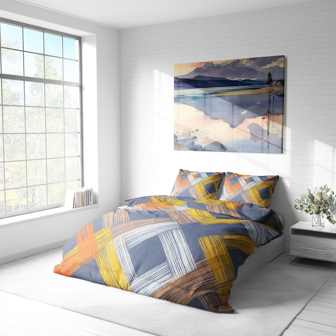 Modern Çapraz Çizgili Nevresim Takımı | %100 Pamuklu