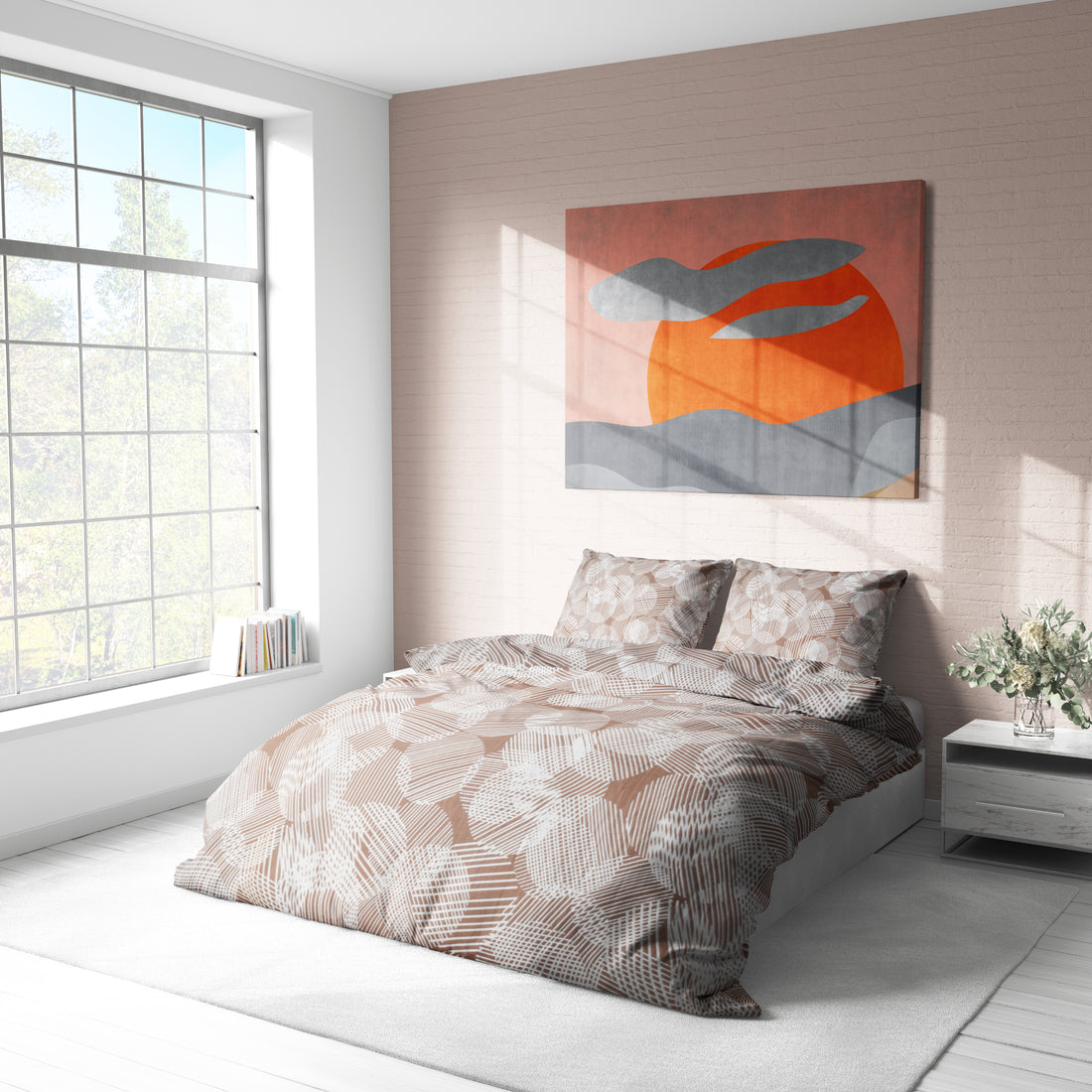 Bej Toprak Tonlu Nevresim Takımı | %100 Pamuklu