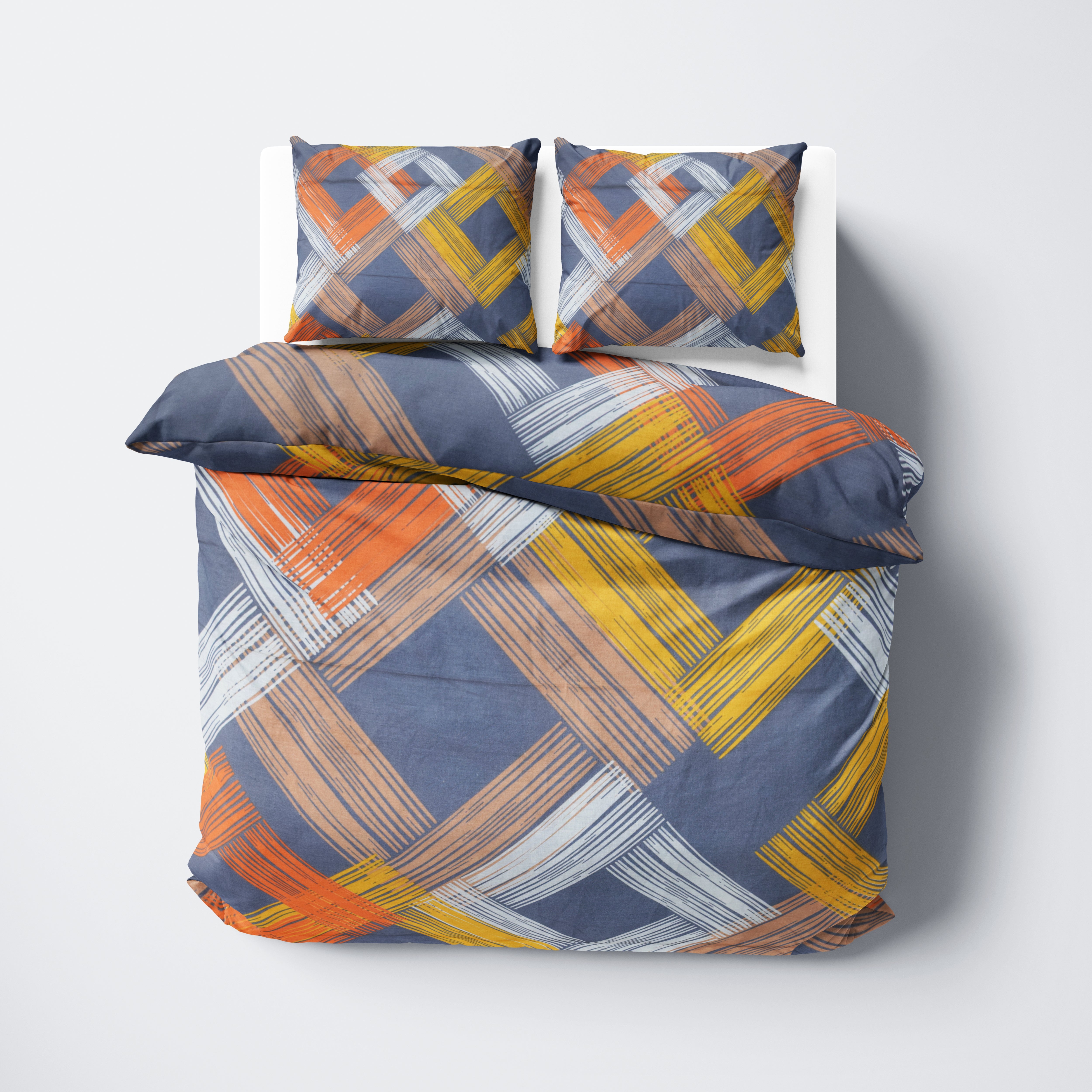 Modern Çapraz Çizgili Nevresim Takımı | %100 Pamuklu