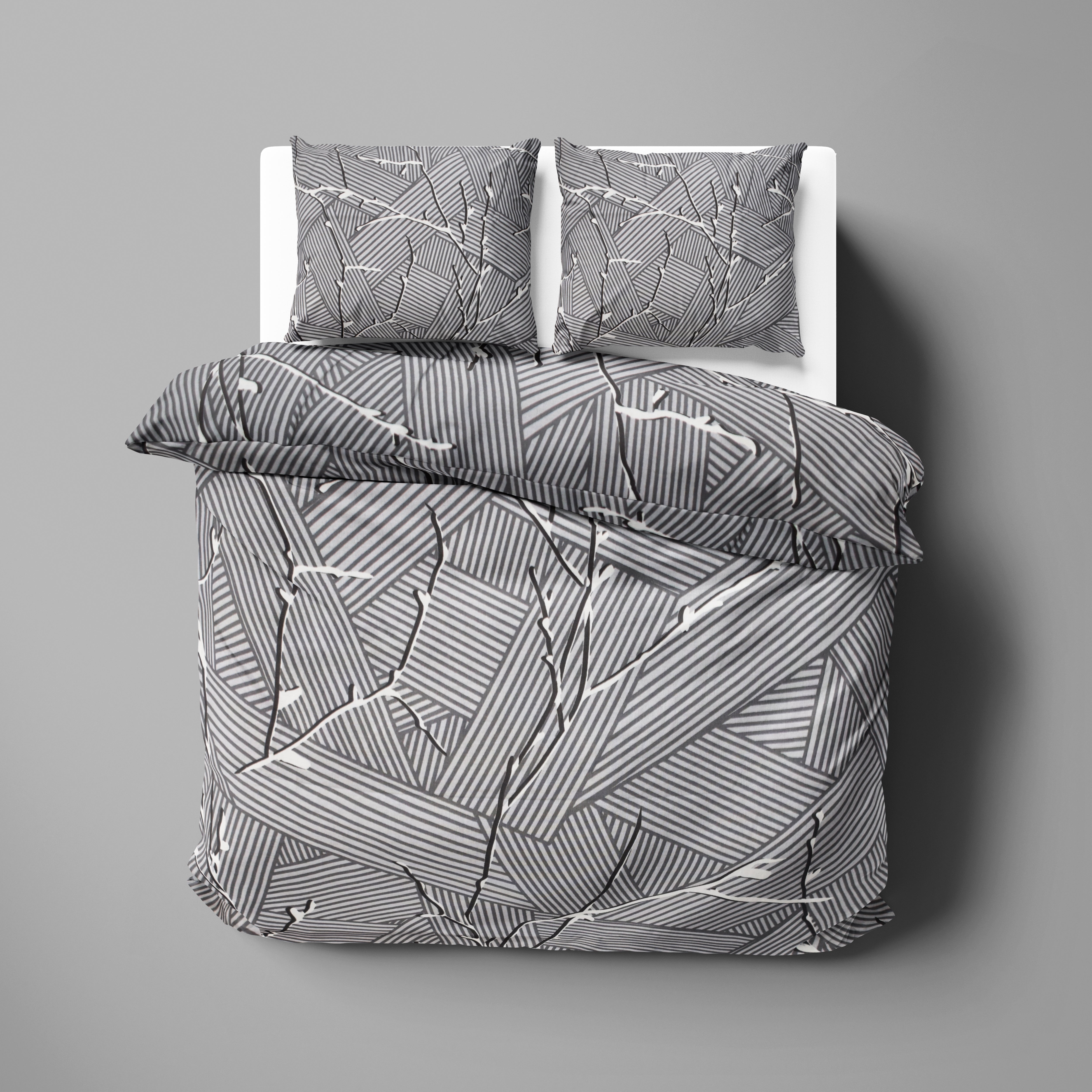 Modern Siyah Beyaz Geometrik Desenli Nevresim Takımı | %100 Pamuklu