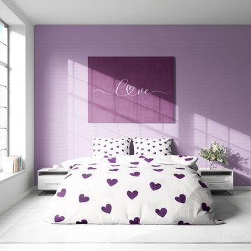 Mor Kalp Desenli Pamuklu Nevresim Takımı | Lastikli Çarşaflı