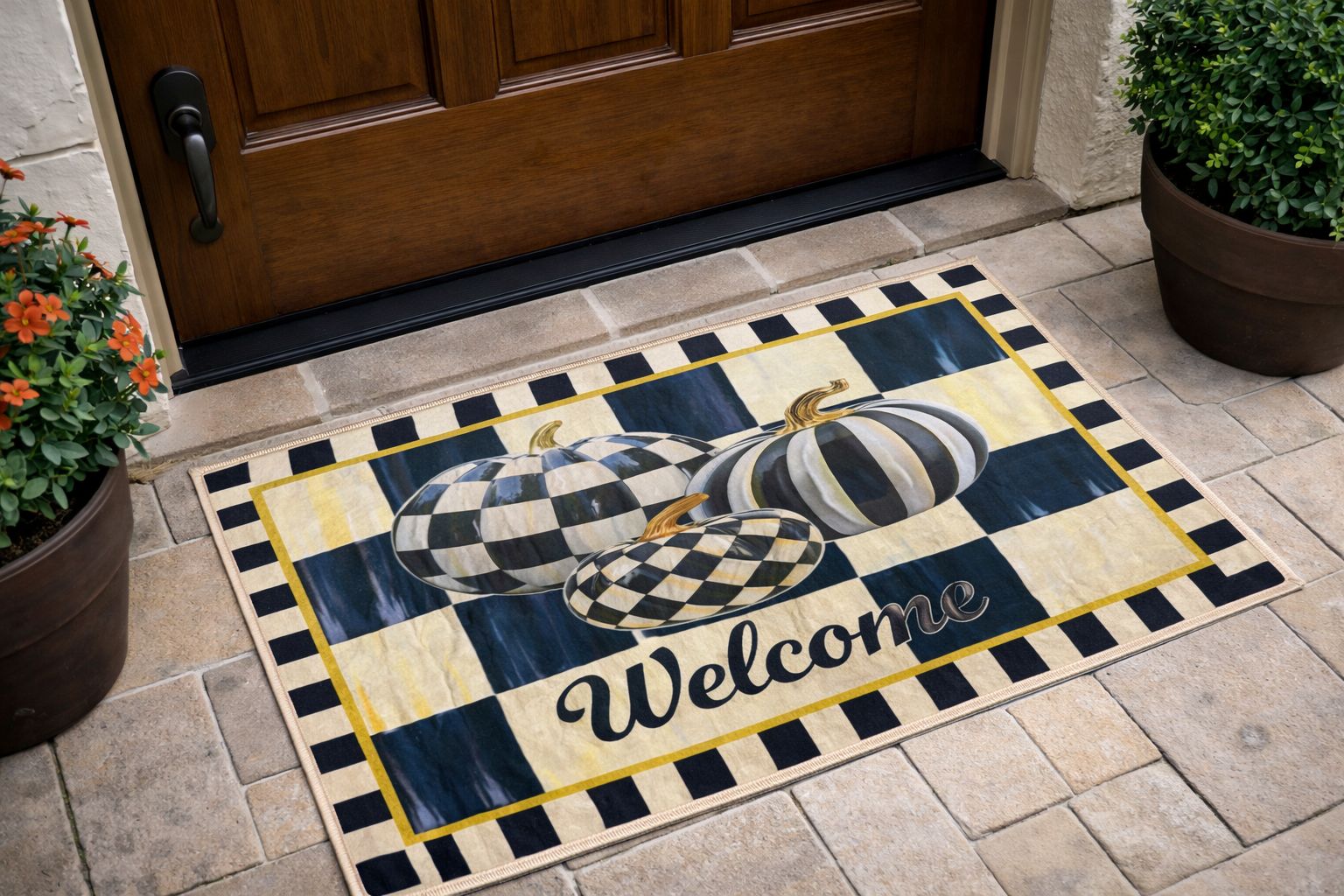 Welcome Desenli Dekoratif Kapı Önü Paspası