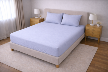 Düz Açık Mavi Lastikli Çarşaf