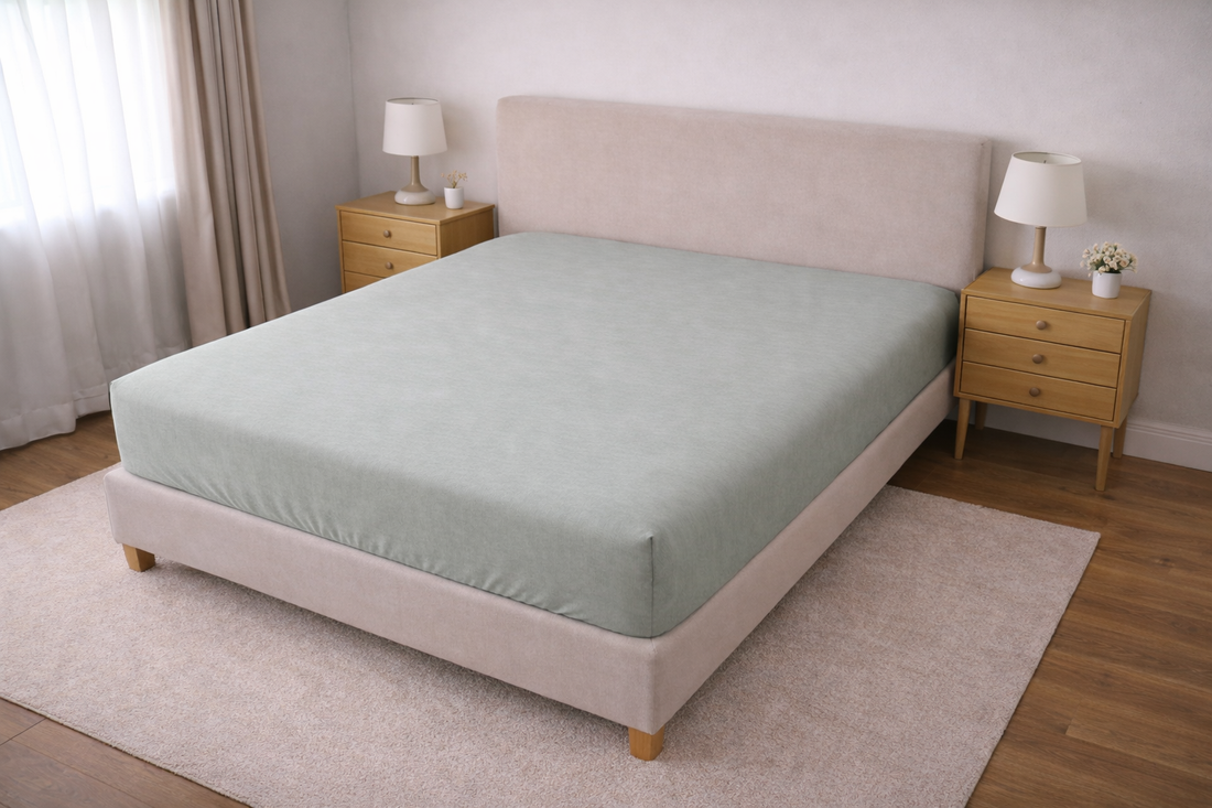 Düz Tok Yeşil Lastikli Çarşaf