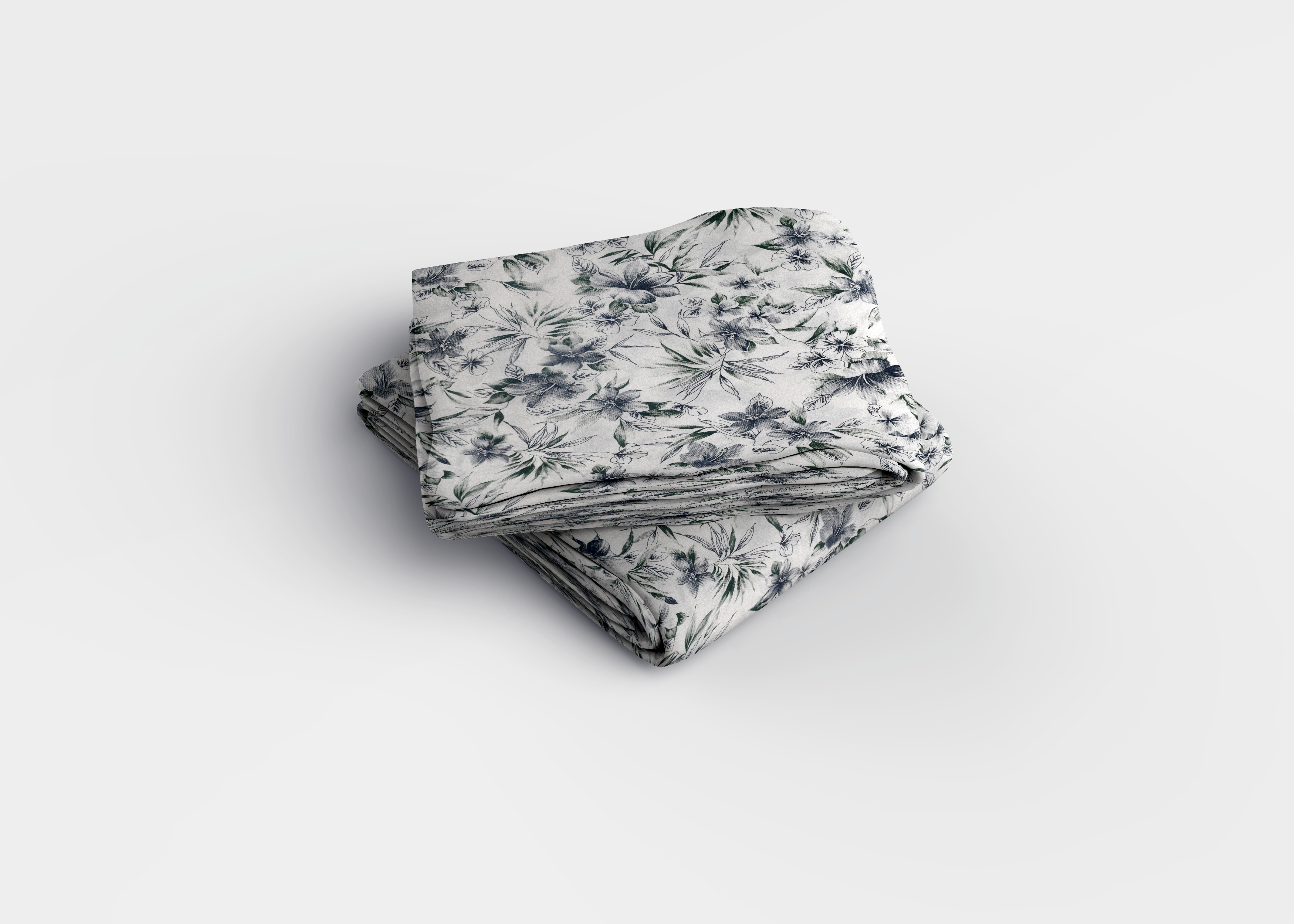 Gri Çiçek ve Kelebek Desenli Pamuklu Nevresim Takımı | Lastikli Çarşaflı