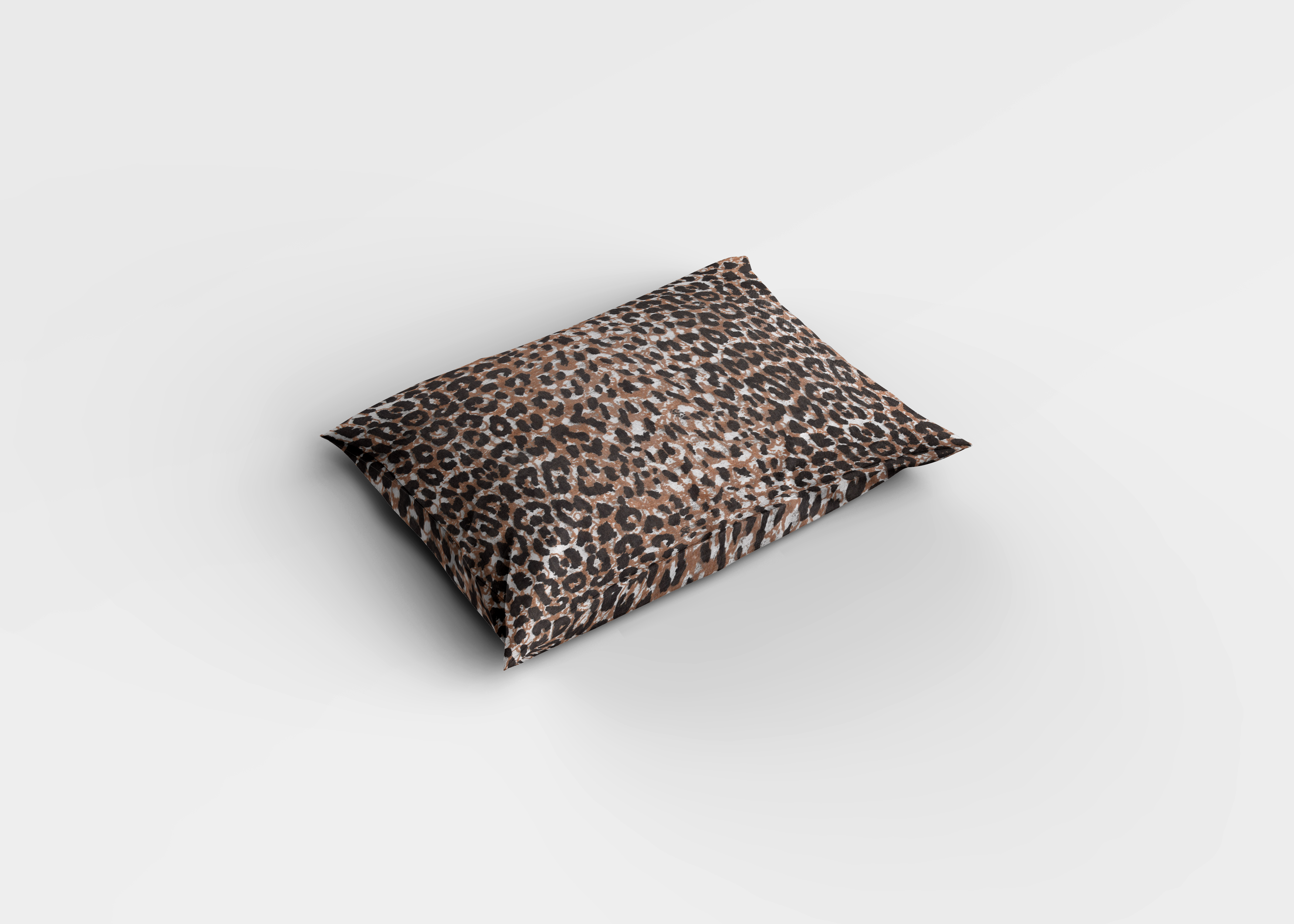 Kahve Leopar Desenli Pamuklu Nevresim Takımı | Lastikli Çarşaflı