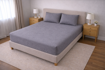 Düz Gri Lastikli Çarşaf