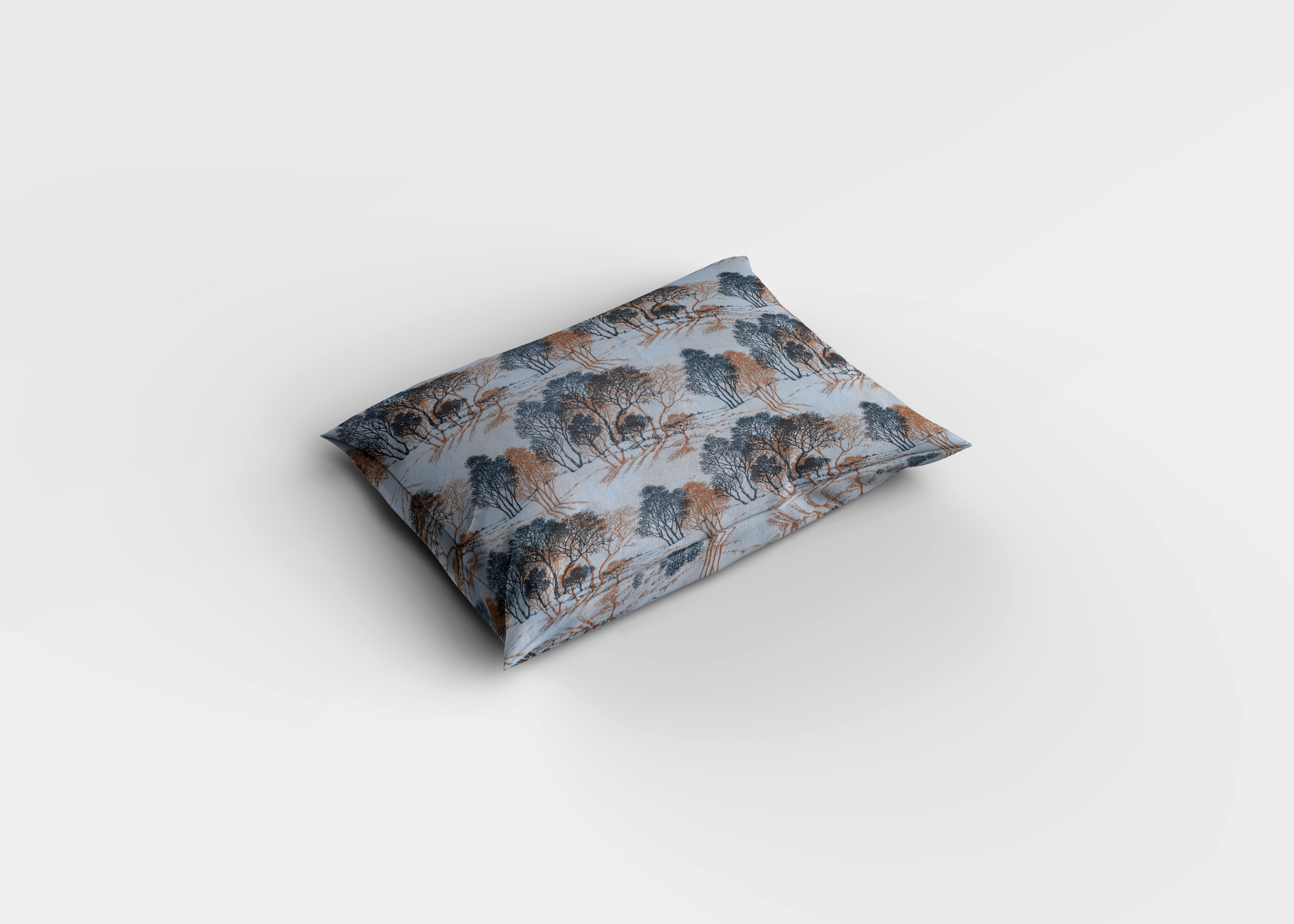 Mavi Ağaç Desenli Pamuklu Nevresim Takımı | Lastikli Çarşaflı