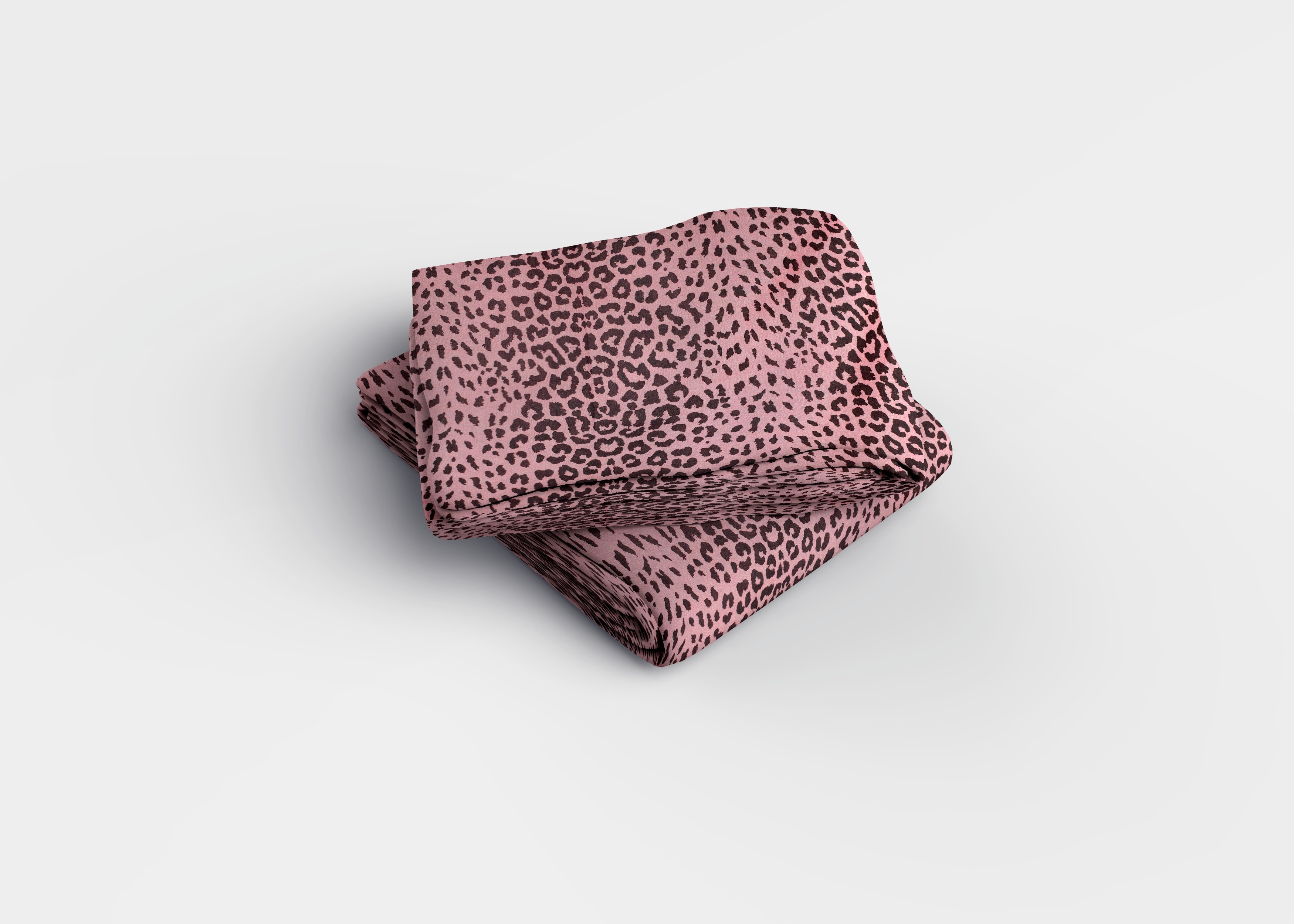 Pembe Leopar Desenli Pamuklu Nevresim Takımı | Lastikli Çarşaflı