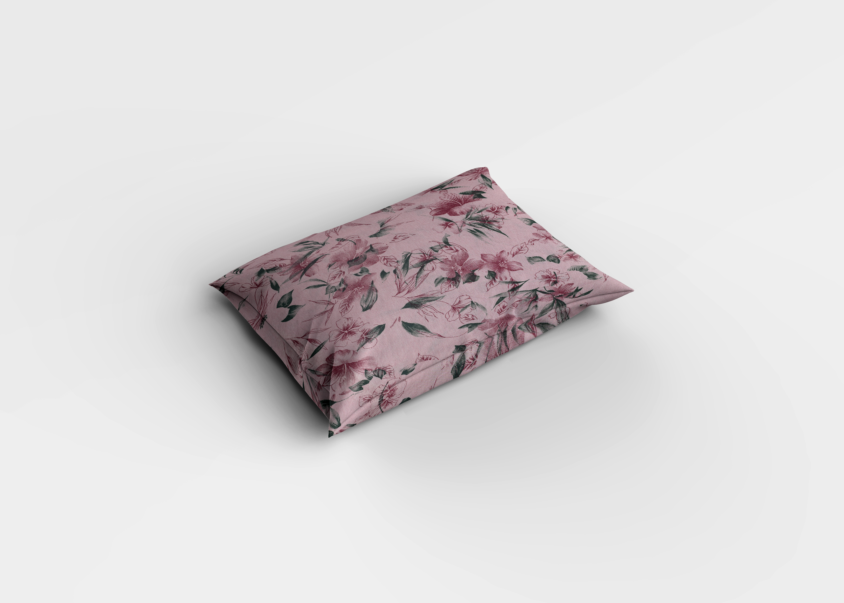 Pudra Pembe Çiçek Desenli Pamuklu Nevresim Takımı | Lastikli Çarşaflı