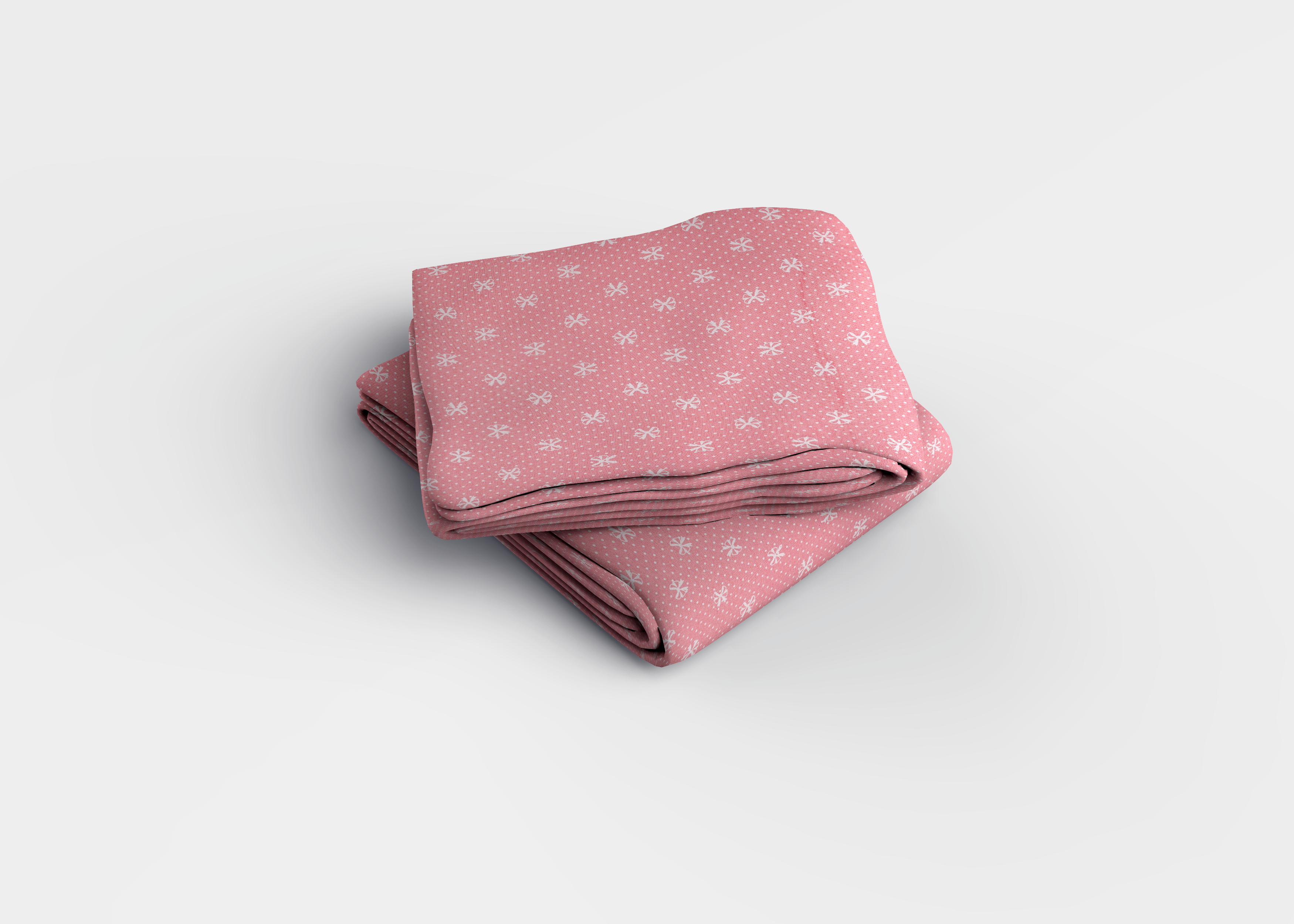 Pudra Pembe Fiyonk Desenli Pamuklu Nevresim Takımı | Lastikli Çarşaflı