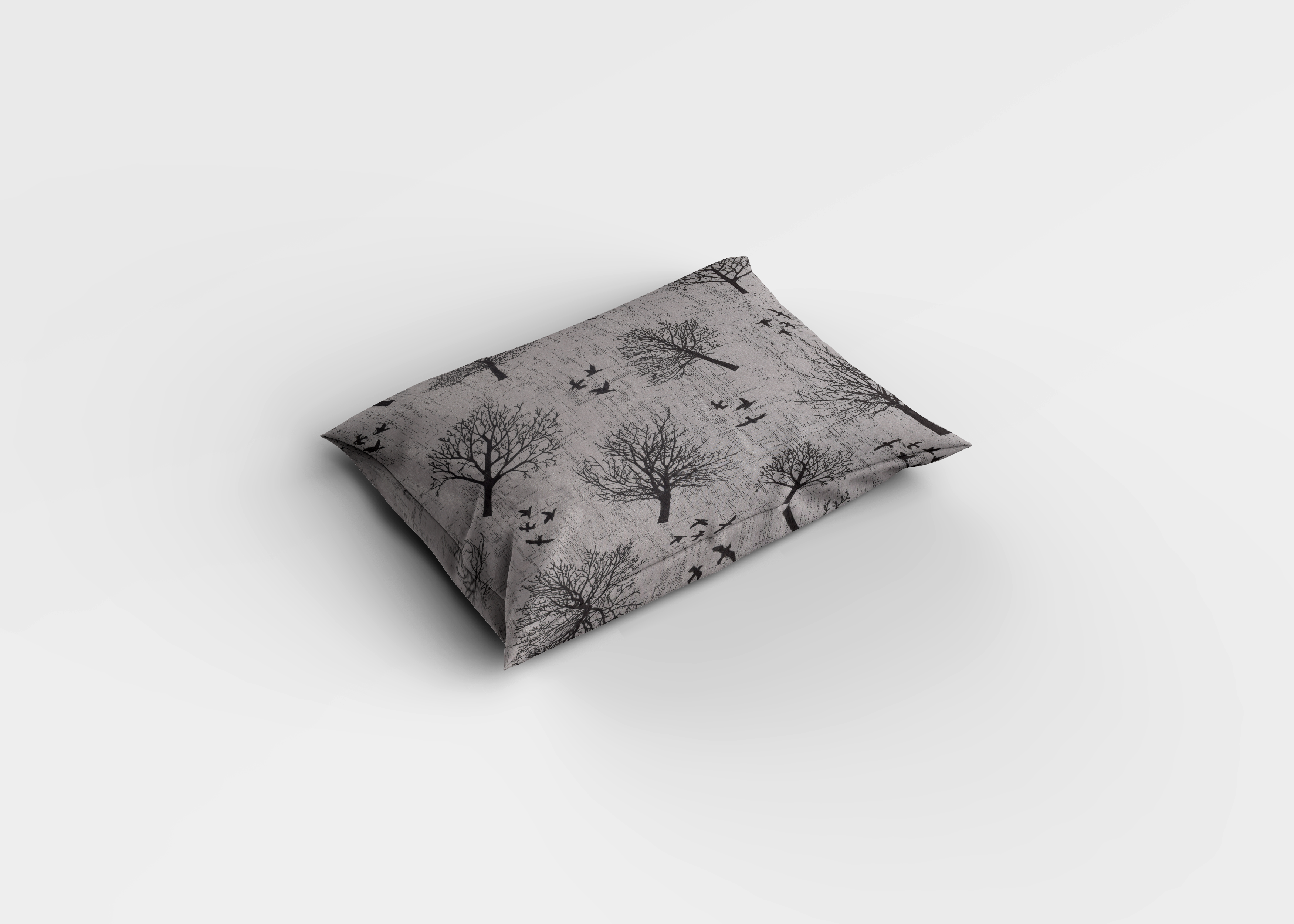 Siyah Ağaç Desenli Pamuklu Nevresim Takımı | Lastikli Çarşaflı