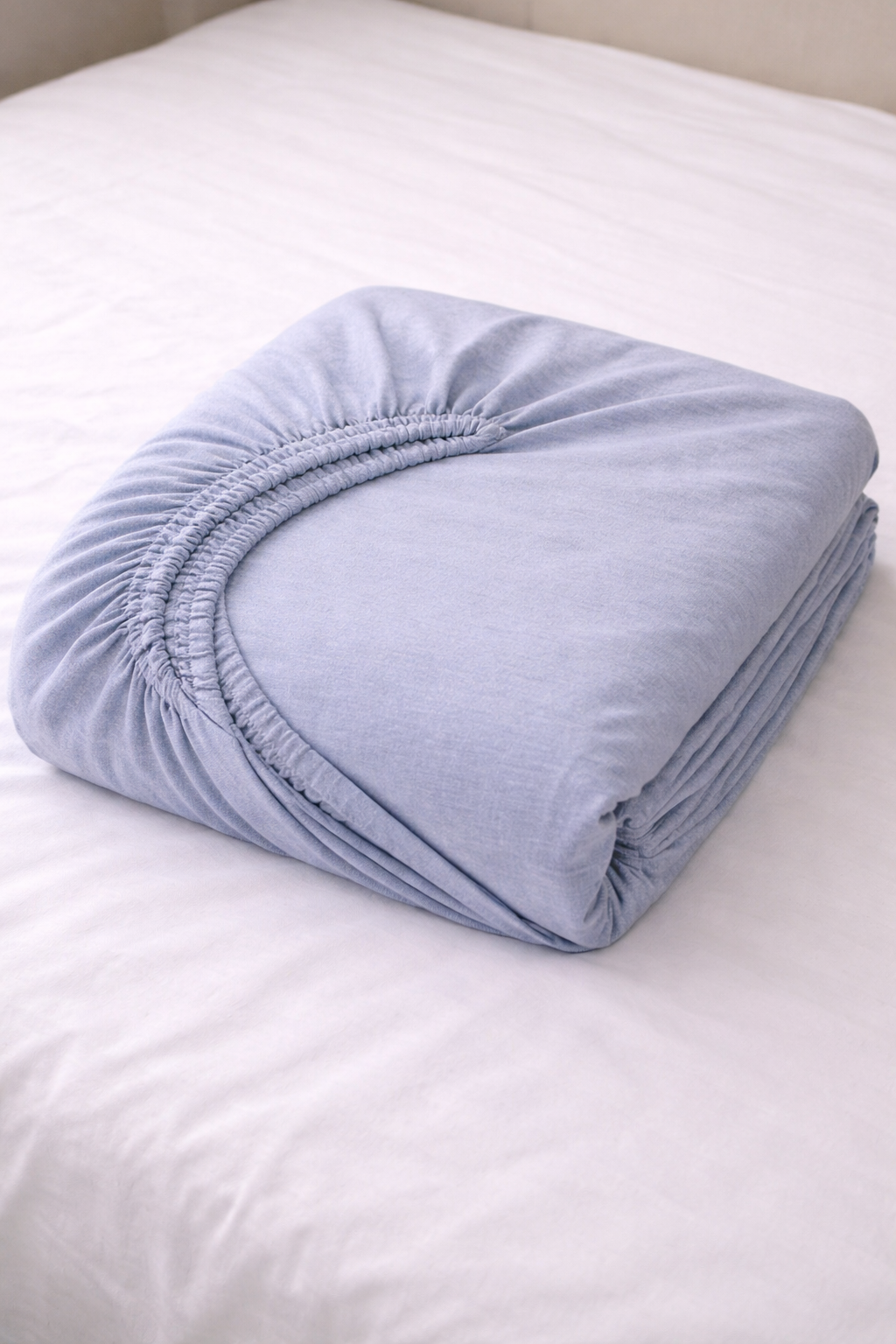 Düz Açık Mavi Lastikli Çarşaf